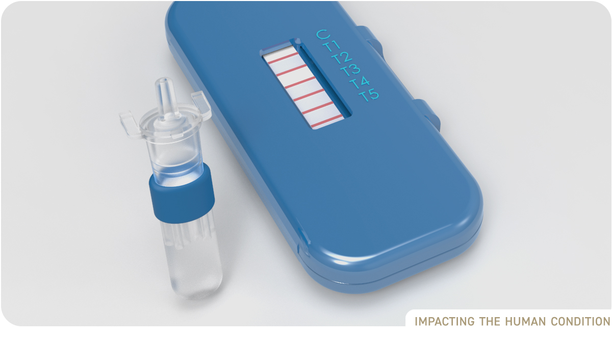 Prototype testing device with squirt bottle and testing pad