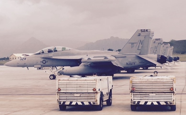 EA-18G Growlers on the ramp at Naval Air Station Whidbey Island