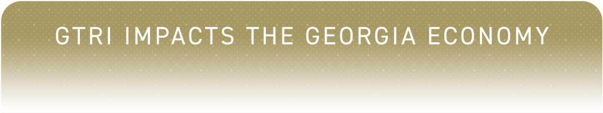 Text: GTRI IMPACTS THE GEORGIA ECONOMY