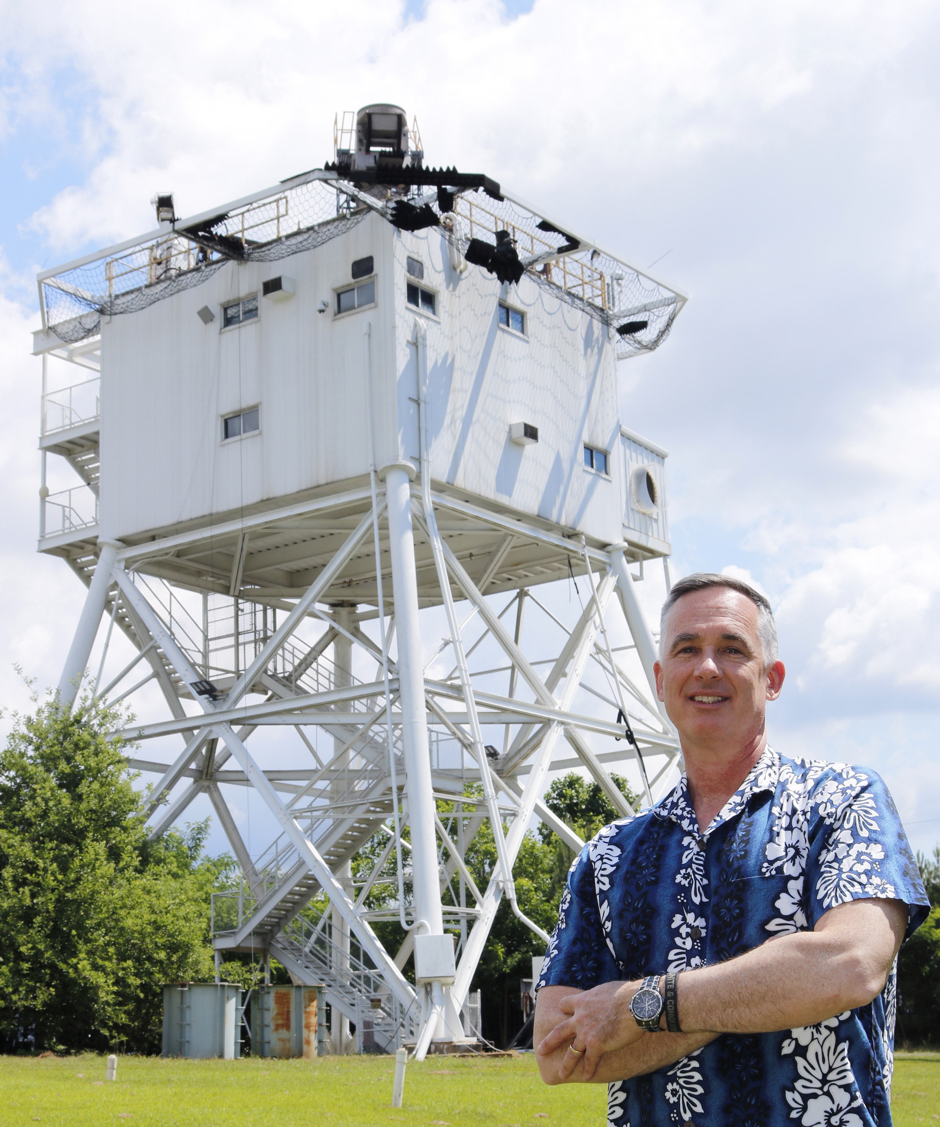 Bill Melvin with electromagnetic test facility at GTRI