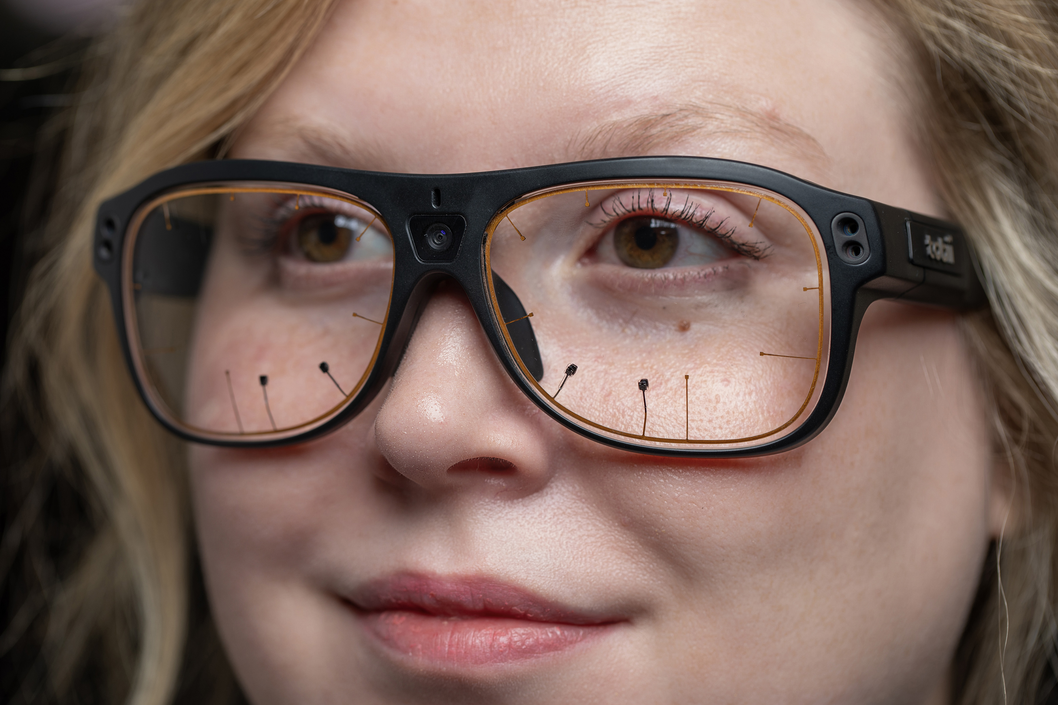 Sensors in glasses detect eye movement