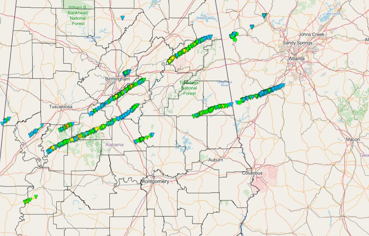 Supercell storms studied in Alabama and Georgia