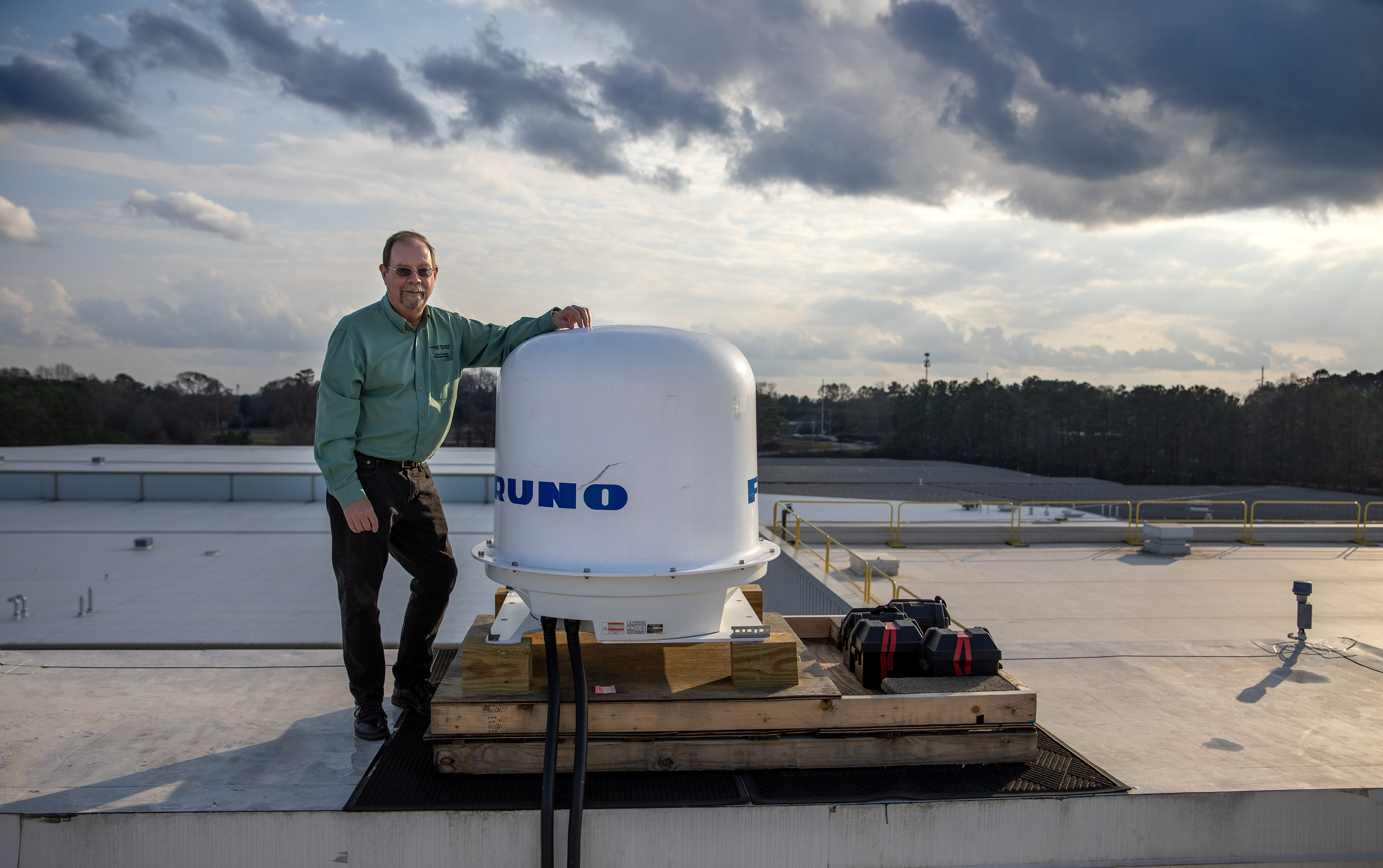 Researcher John Trostel with new weather radar