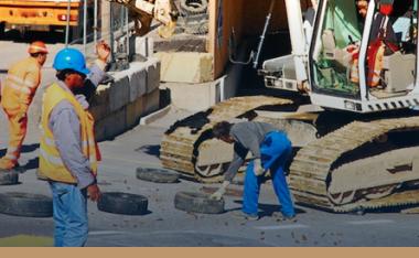 workers on construction site