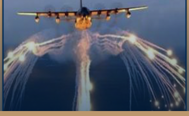 c130 plane with flares