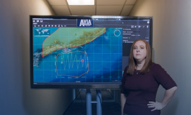 GTRI Research Scientist Tara Madden, shown with an AVIA screen, led development of the user interface.