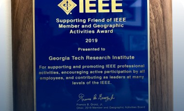 Award-plague-presented-to-the-Georgia-Tech-Research-Institute-(GTRI)-from-the-Institute-of-Electrical-and-Electronics-Engineers-(IEEE)