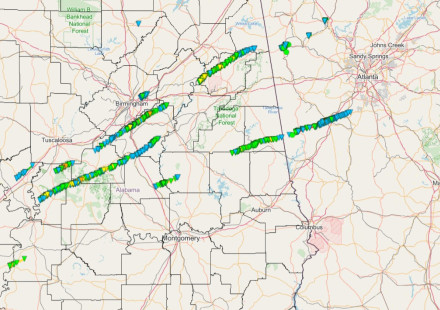 Mapping lightning supercells in Alabama and Georgia