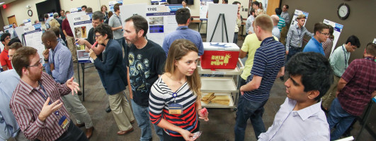 researchers talking