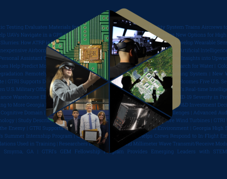 Listing of all stories in the 2022 Annual Report, and a hexagon with several images of projects