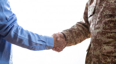 Civilian-Military handshake