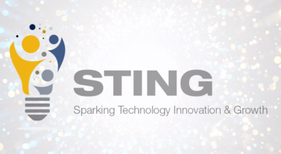 GTRI STING, which stands for Sparking Technology Innovation and Growth, logo. Credit: Mel Goux
