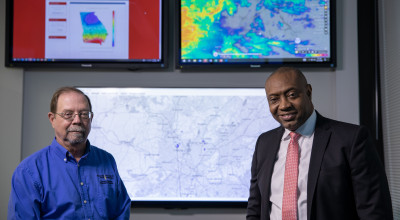 Researchers John Trostel and Marshall Shepherd in SSTC