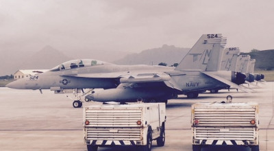 EA-18G Growlers on the ramp at Naval Air Station Whidbey Island