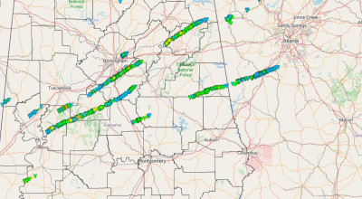 Mapping lightning supercells in Alabama and Georgia