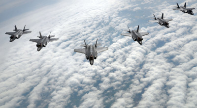 F-35s in formation. Photo by Senior Airman Christine Groening