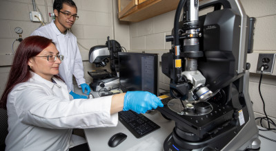 Researchers analyze material samples exposed to space