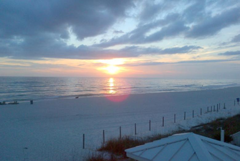 Panama City sunset over ocean